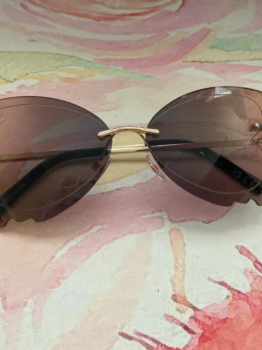 Betsey Johnson Brown and Gold Butterfly Sunglasses